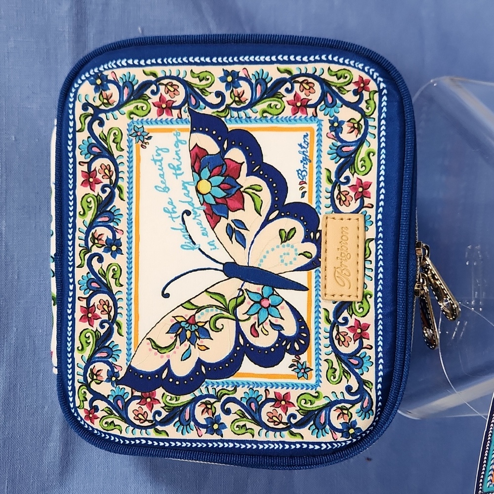 NWT Brighton GWP Butterfly Zippered Jewelry Case